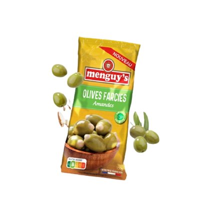 OLIVES VERTES FARCIES AMANDES ENTIÈRES 150G - SACHET